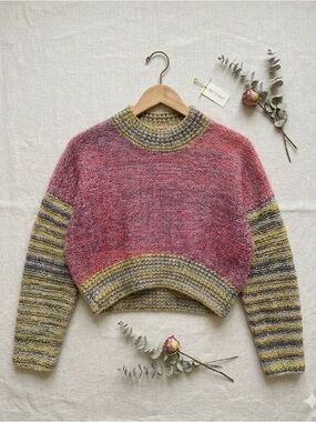 Urban Outfitters Lennon Cropped Sweater Multicolor Medium NWT
